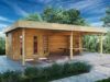 Træhytte Med Stor Veranda Garden Paradise B 10 M2 / 58 MM / 8 X 6 M / G0222-2