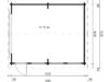 Stor garage B med vipperport 70 mm 4,5 x 5,5 m