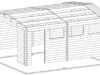 Stor garage B med vipperport 70 mm 4,5 x 5,5 m