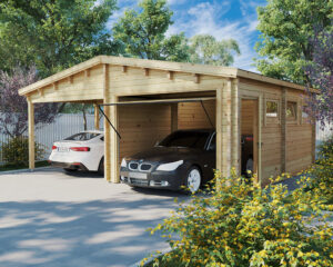 Kombineret Garage Og Carport Med Vippeport Type G 70MM / 7,2 X 5