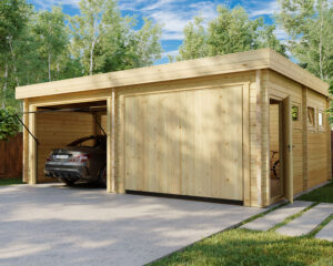 Moderne Dobbelt Garage F Med Vippeporte 70MM 7,1 X 5,5 M