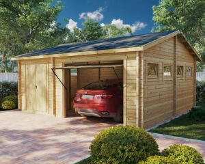 Garage med Opbevaringsrum / Model Q / 70 mm / 6 x 6,5 m