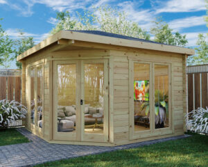 Hjørne sommerhus Fargo B 44mm 12 m2 3,5 x 3,5 m